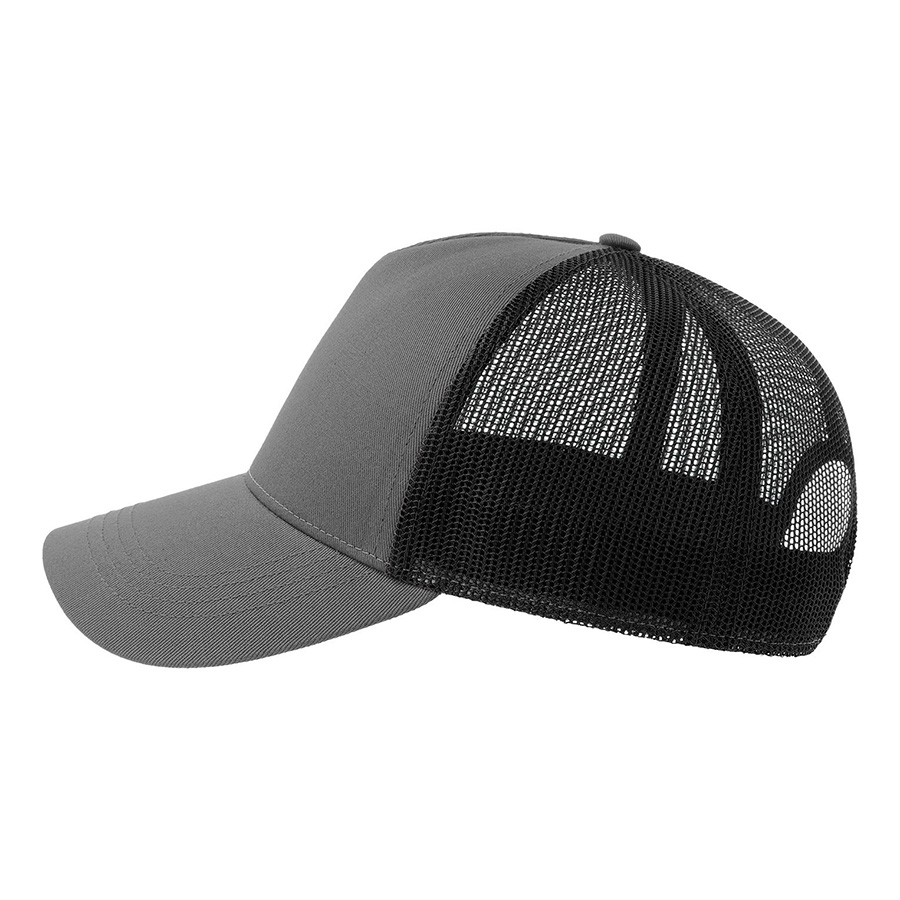 Бейсболка RAPPER COTTON-S, 5 клиньев, пластиковая застёжка, темно-серый, черный-3