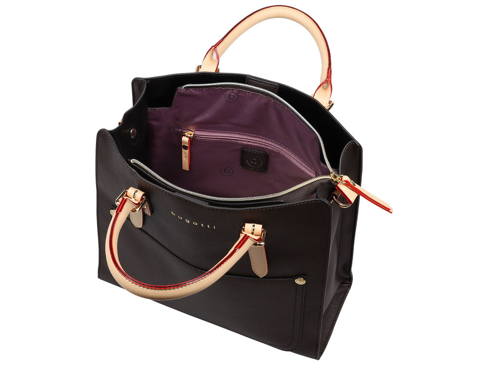 Сумка-портфель женская BUGATTI ЭЛЛА | ELLA, тёмно-коричневая, полиуретан, 30х11,5х28 см-2