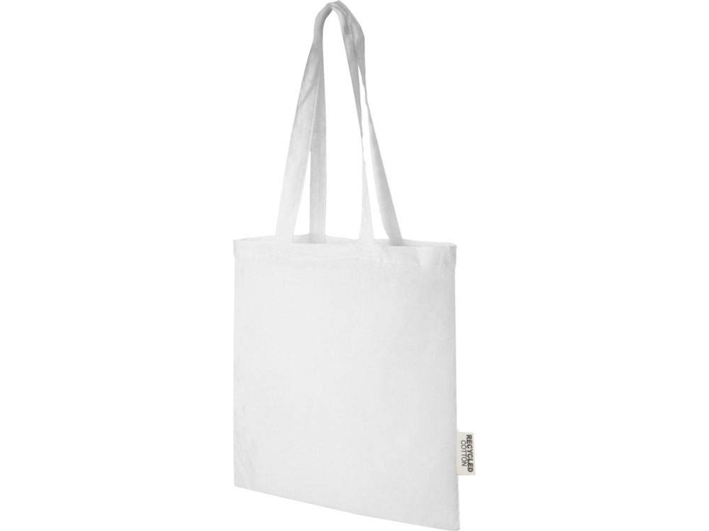 Эко-сумка Madras объемом 7 л из переработанного хлопка плотностью 140 г/м2, белый-0