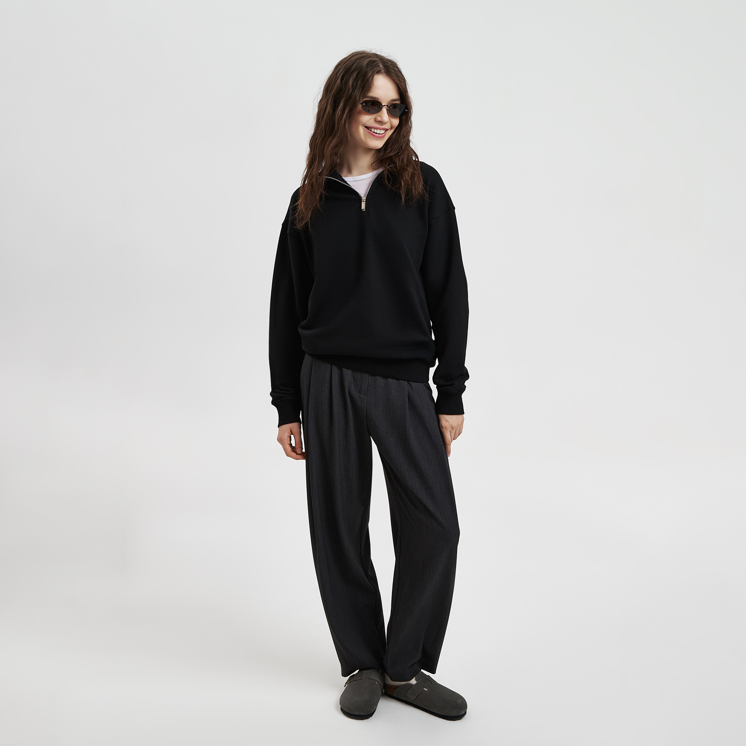 Толстовка на молнии унисекс Флоу (Flow), черная-3