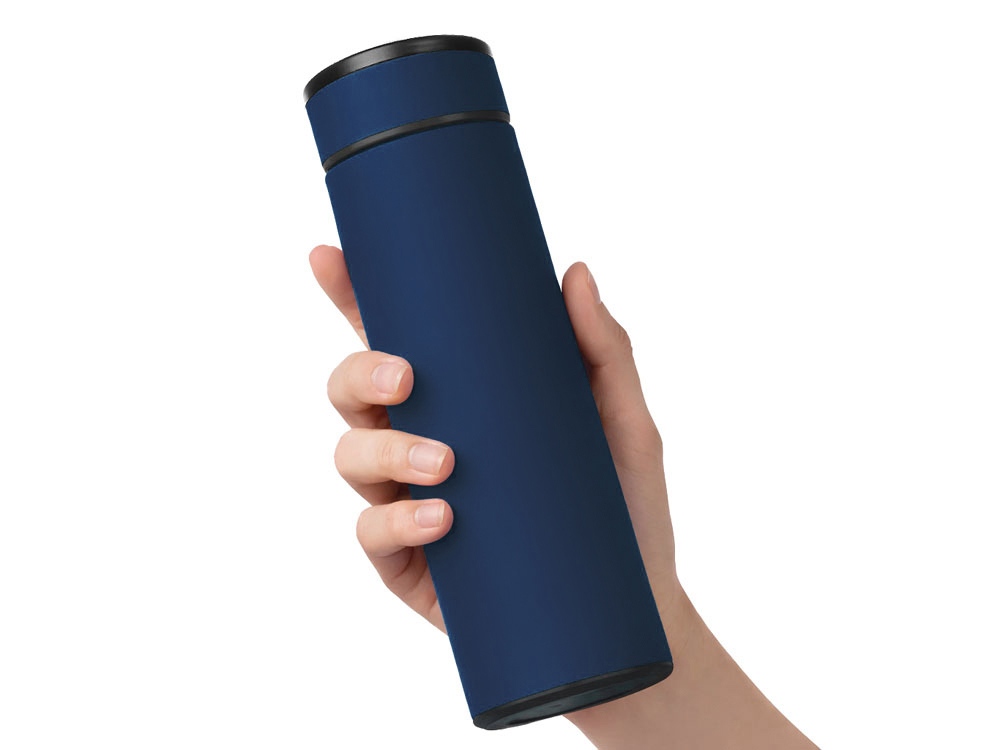 Вакуумный термос Vacuum Flask C1, soft touch, 420мл, темно-синий-4