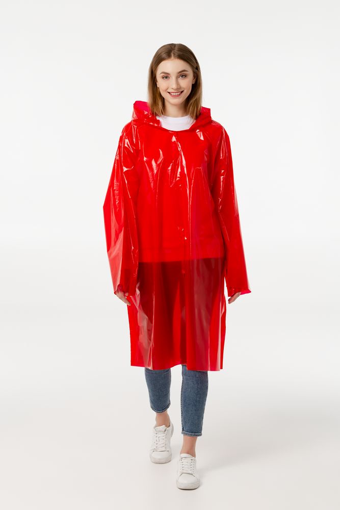 Дождевик-плащ CloudTime, красный-4