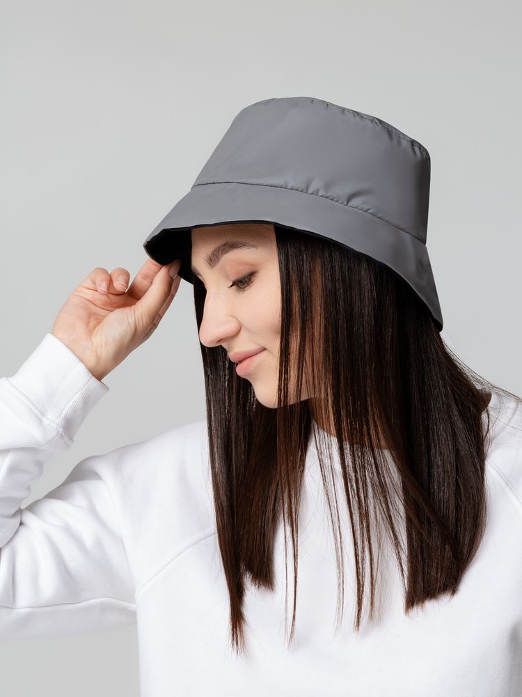 Панама Manifest из светоотражающей ткани, серая-0