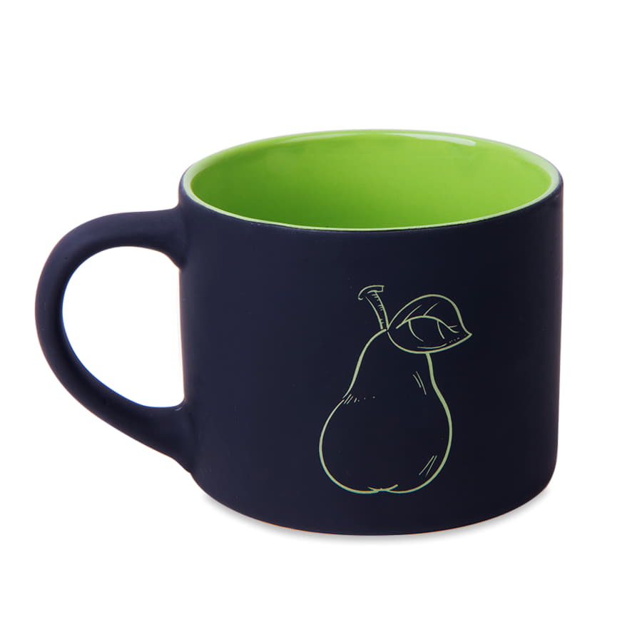 Кружка YASNA с покрытием SOFT-TOUCH, черный с зеленым, 310 мл, фарфор, черный, зеленый-2