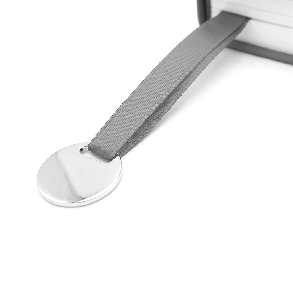 Блокнот A5 Officer в мягком переплёте с металлической биркой, Серый-3