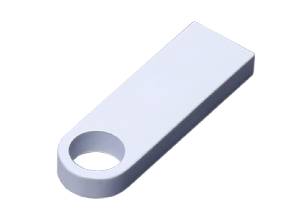 USB 2.0-флешка на 64 Гб с мини чипом и круглым отверстием, белый-0