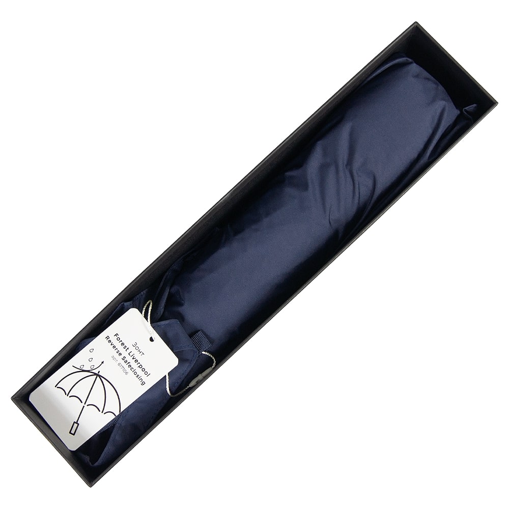 Зонт складной автоматический обратного сложения Forest Liverpool Reverse Safeclosing, Темно-синий-7