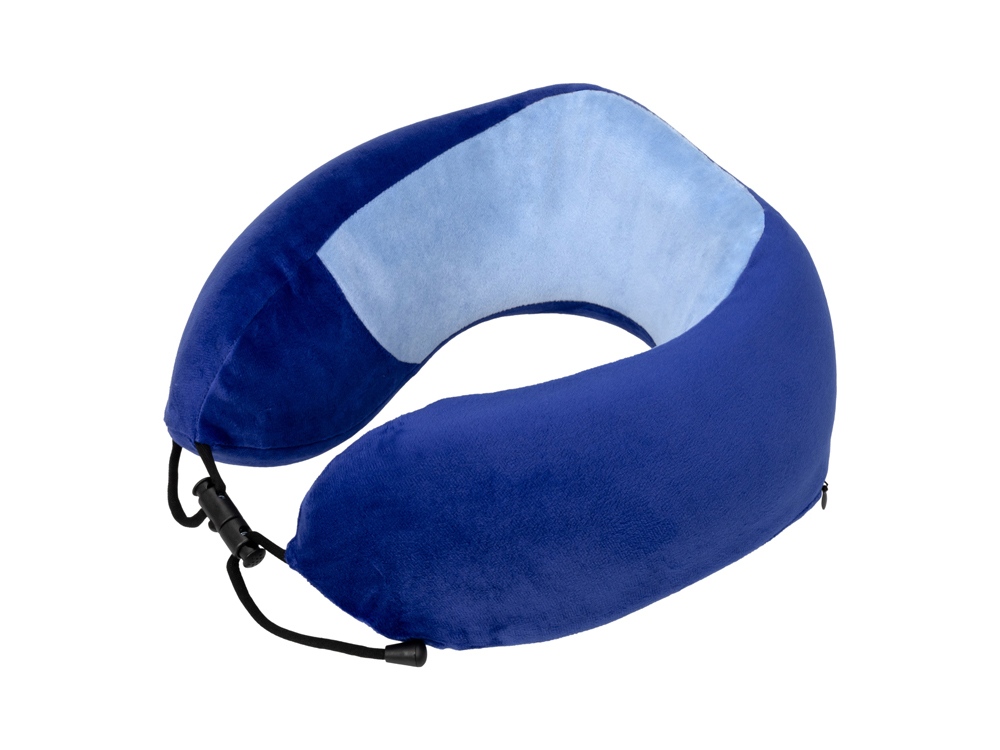 Подушка TORBER, дорожная, с эффектом памяти, синяя, полиэстер+спандекс-1