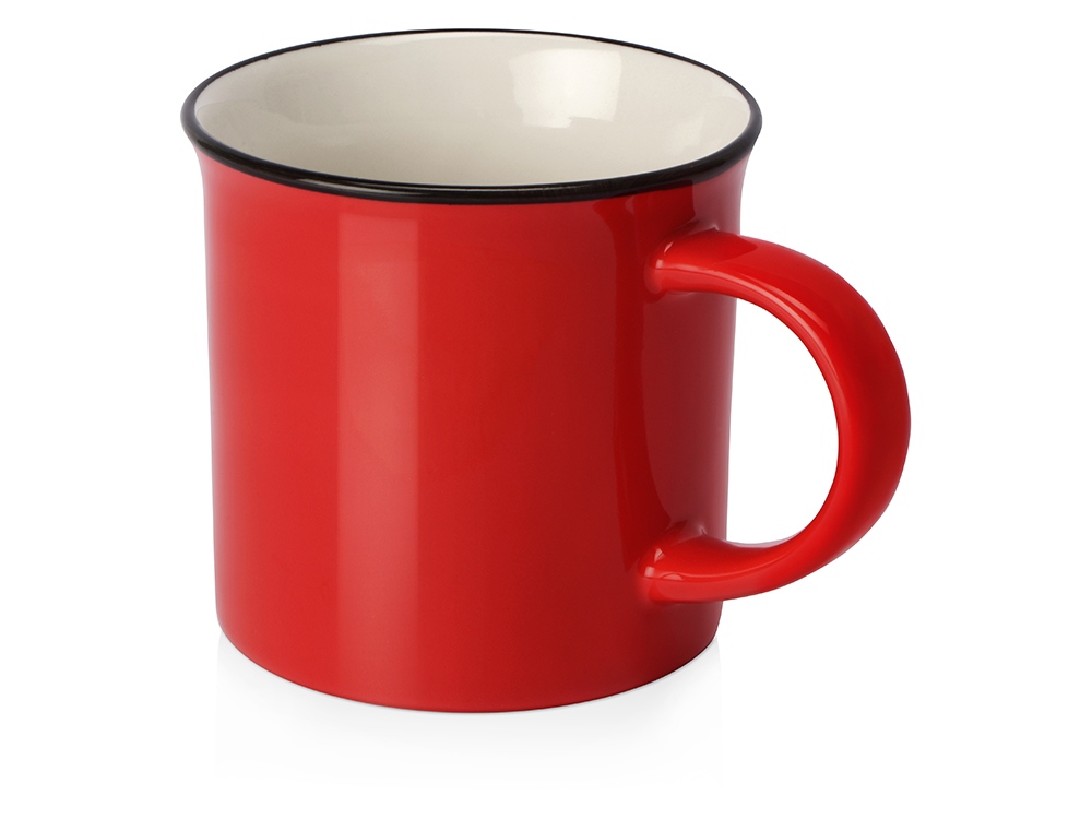 Кружка Countryside S с черным ободком, белая внутри, цветная снаружи, красный-0