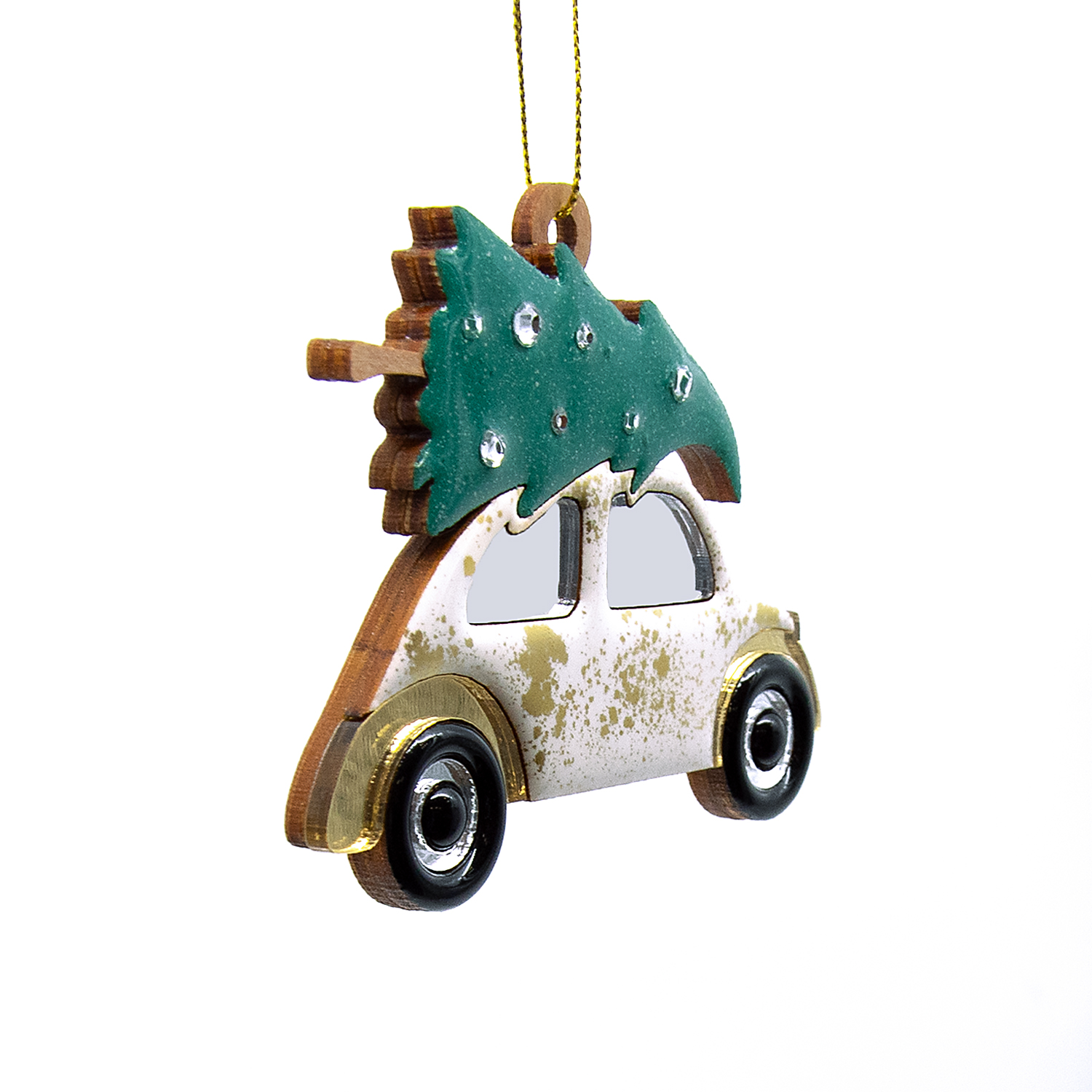 Ёлочная игрушка Машинка (белый)-2
