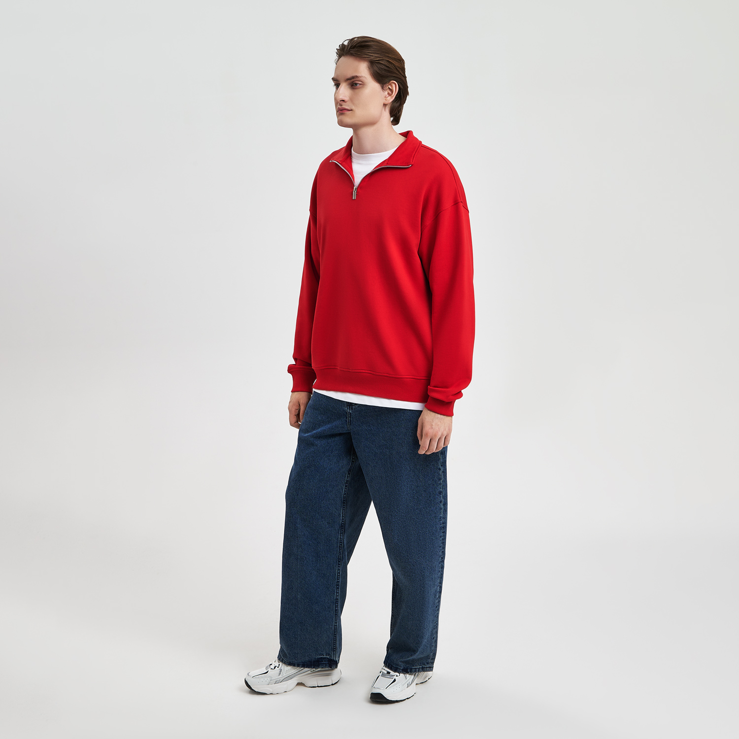 Толстовка на молнии унисекс Флоу (Flow), красная-1