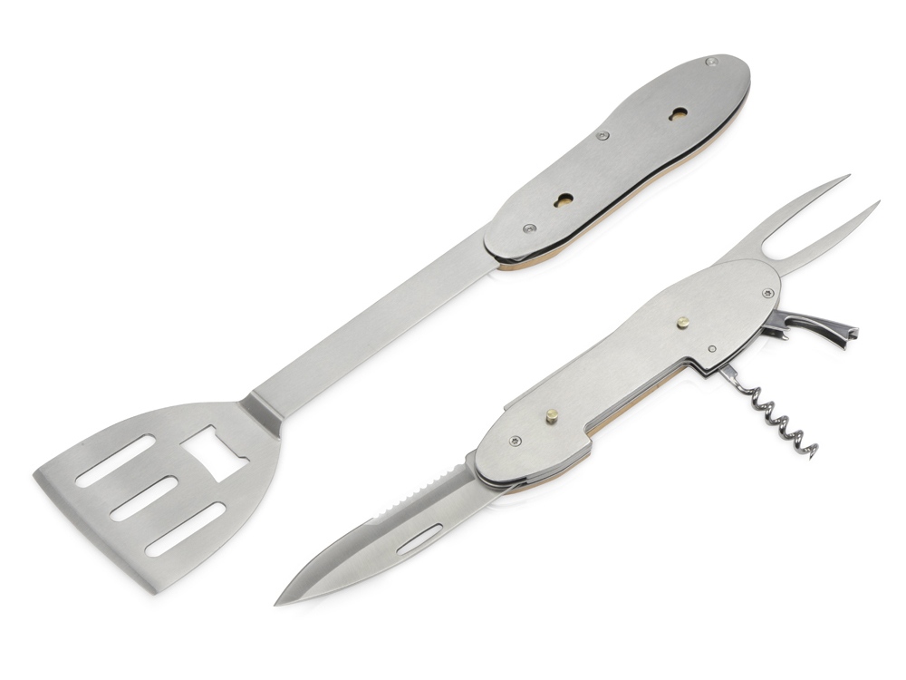 BBQ мультитул Blade 5в1 с деревянными ручками, в чехле-4