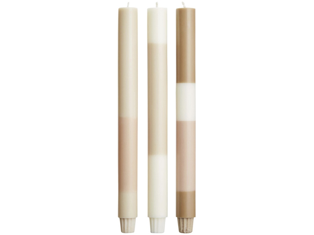 Originalhome свечи из многослойного известняка - набор из 3 штук - Белый-1