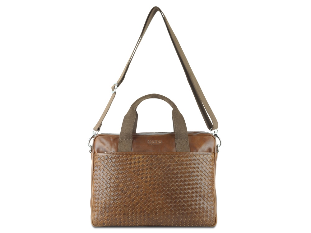 Сумка Mano Don Luca, натуральная кожа в коньячном цвете, 37 х 27 х 6 см-7