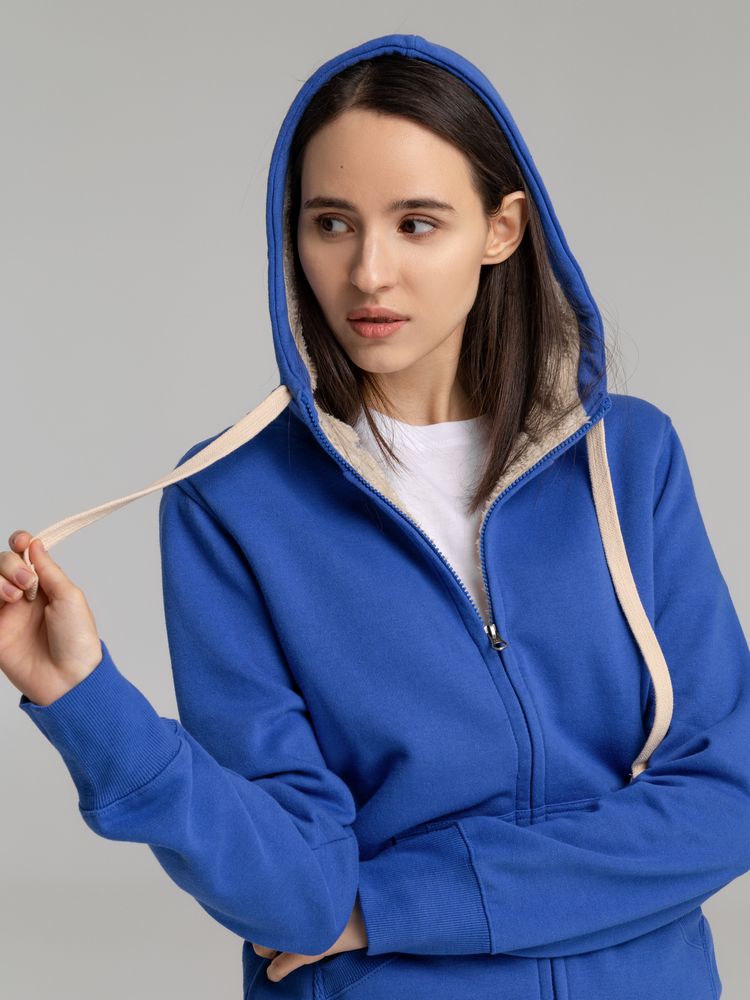 Толстовка унисекс на молнии Sherpa 280, ярко-синяя-6