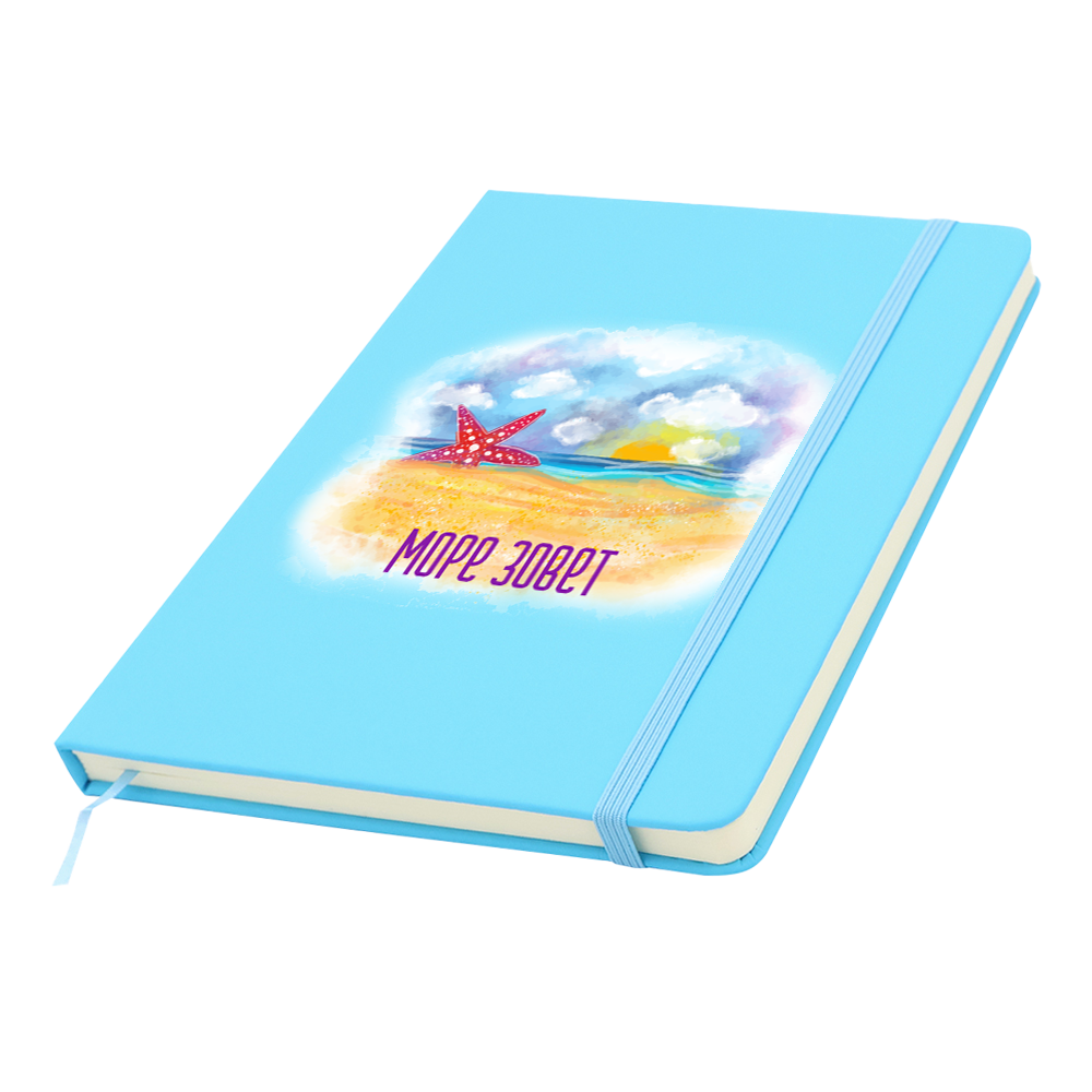 Блокнот A5 Monte в твёрдом переплёте, Голубой-2