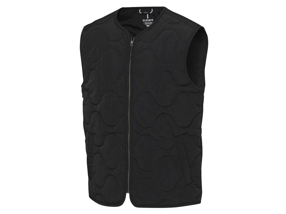 Quartz утепленный жилет унисекс из переработанного материала GRS - сплошной черный-0