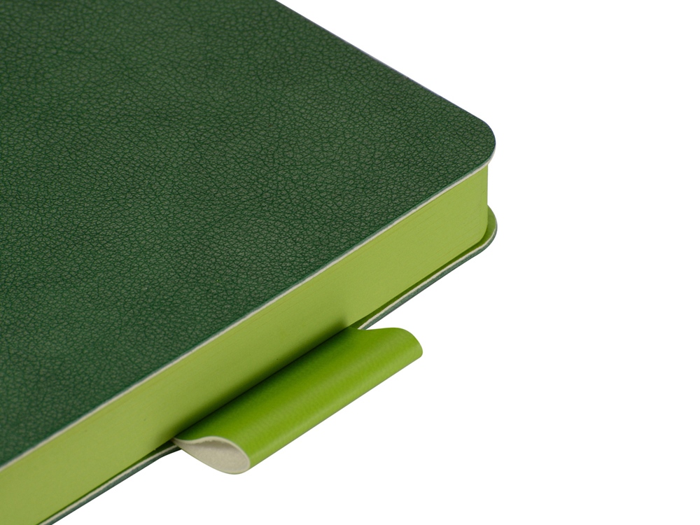 Ежедневник А5 датированный Boston 2026, зеленый с салатовым обрезом-4