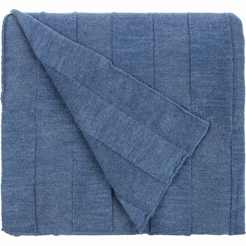 Плед Rombus, синий меланж (джинс)-3