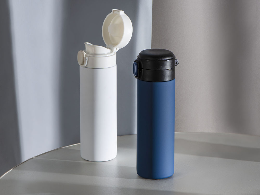 Вакуумная термокружка Waterline c кнопкой Guard, 400 мл, белый-9