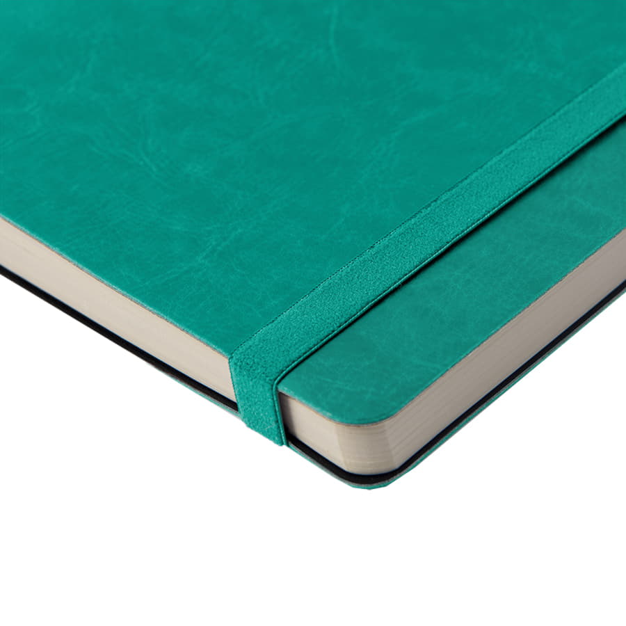 Ежедневник недатированный Boomer, А5,  бирюзовый, кремовый блок в линейку, без обреза, бирюзовый-6