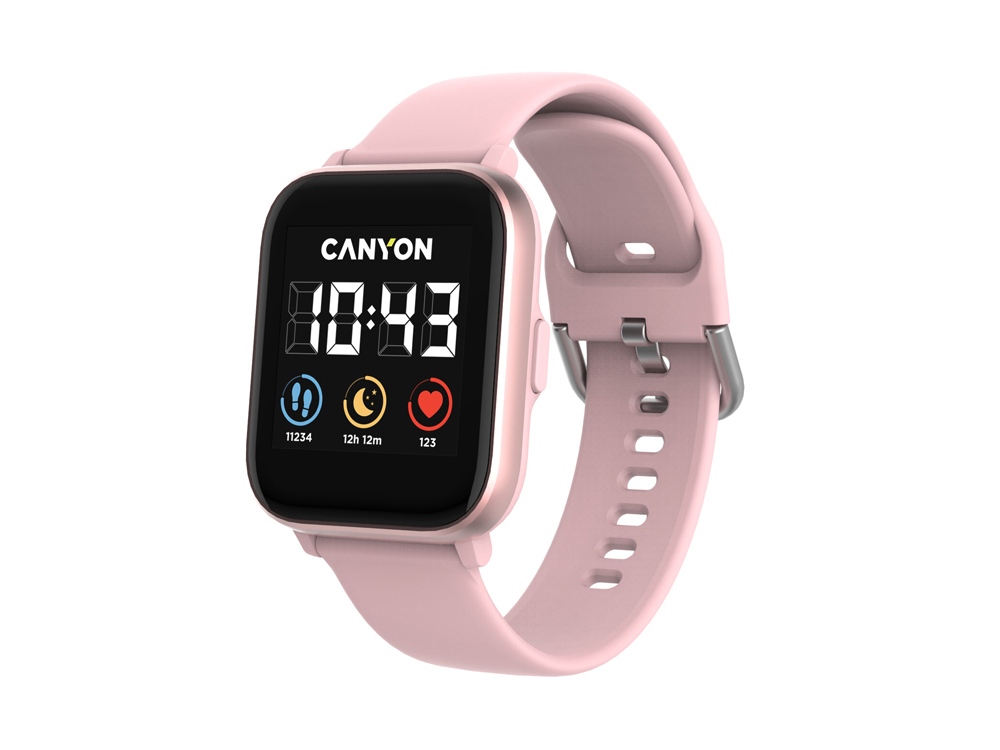 Смарт-часы со встроенным плеером Canyon SaltSW-78, розовый-1