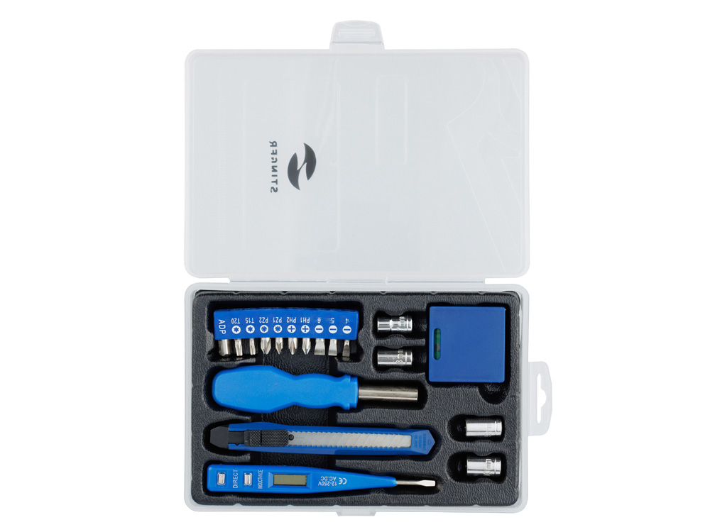 Набор инструментов Stinger, 18 инструментов, в пластиковом кейсе, 215x130x30 мм, белый-1