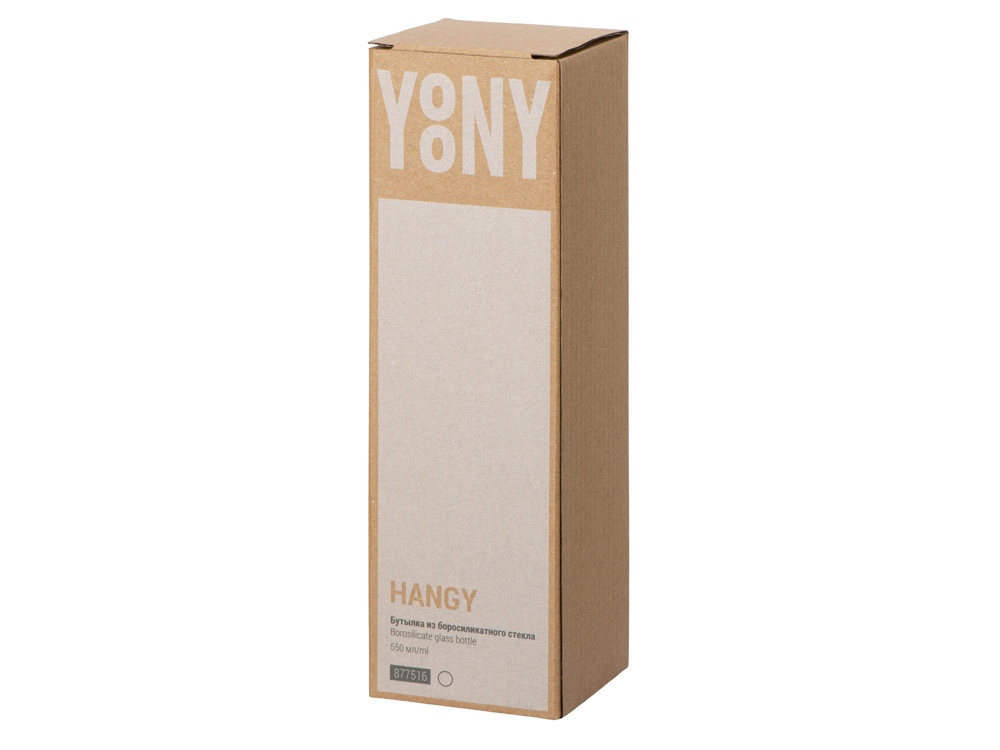 Бутылка из боросиликатного стекла Hangy, 550 мл, офвайт-7