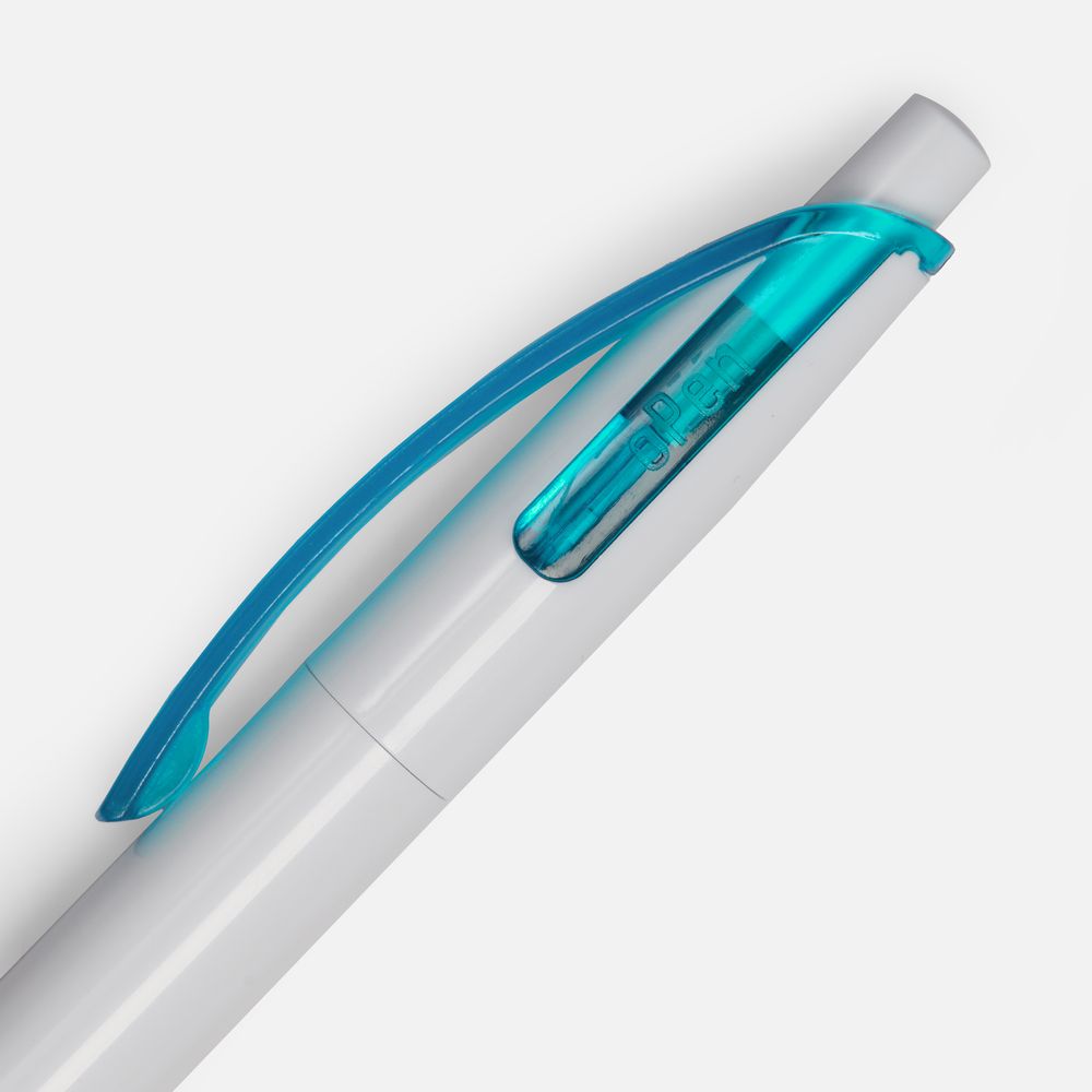 Ручка шариковая Bento, белая с голубым-2