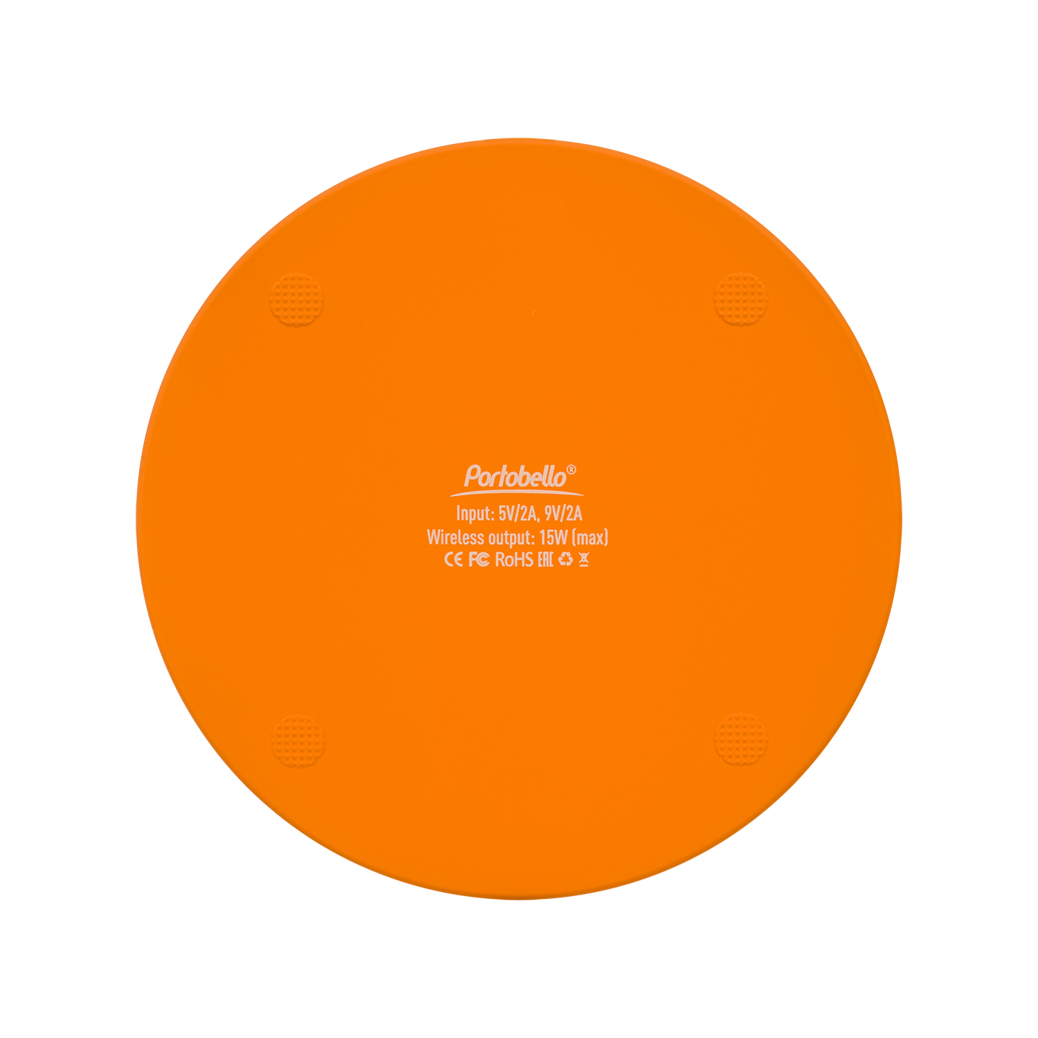 Беспроводное зарядное устройство с подсветкой 15W Аурис (Auris), оранжевое-6