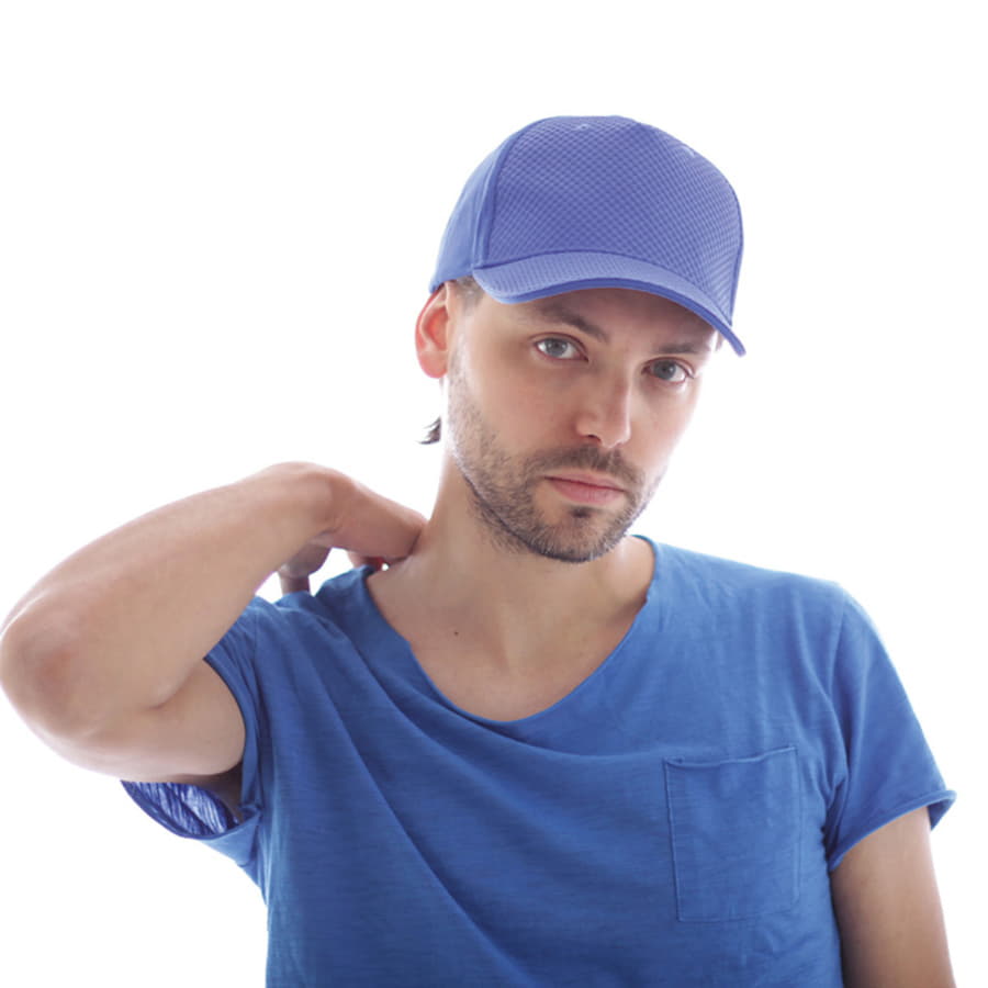 Бейсболка GEAR, 5 клиньев,  застежка на липучке, синий-1