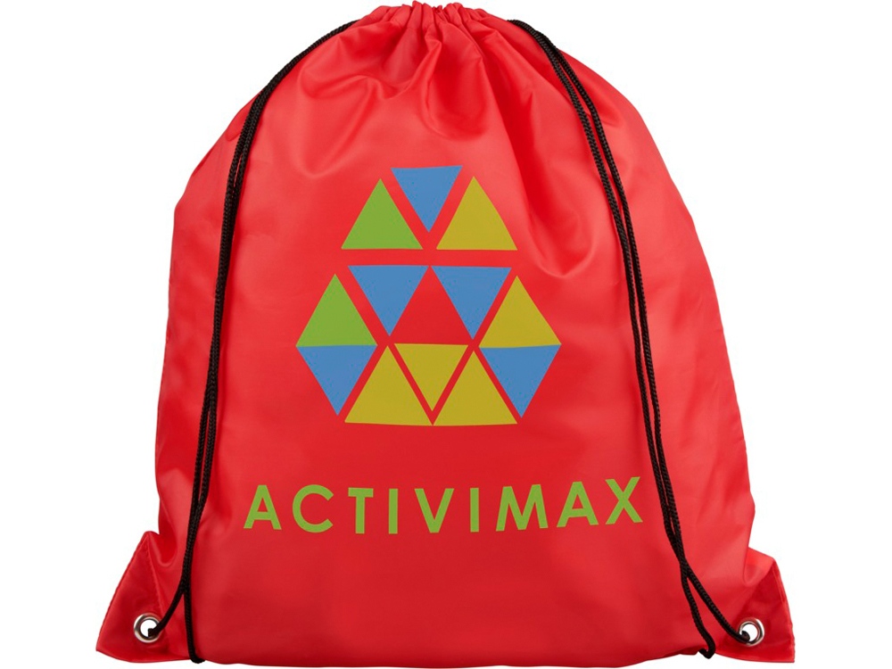 Рюкзак со шнурком Oriole из переработанного ПЭТ, красный-4