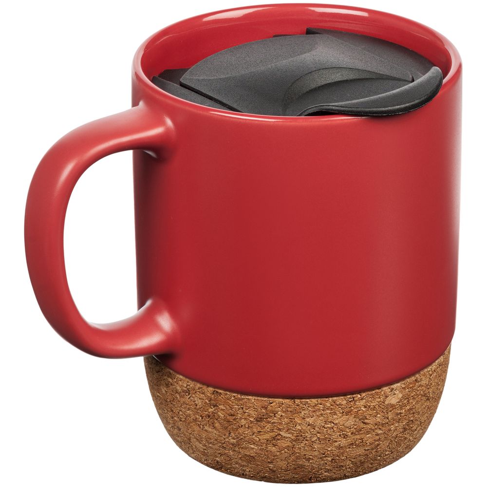 Кружка с пробковой подставкой Corky Walk, красная-2