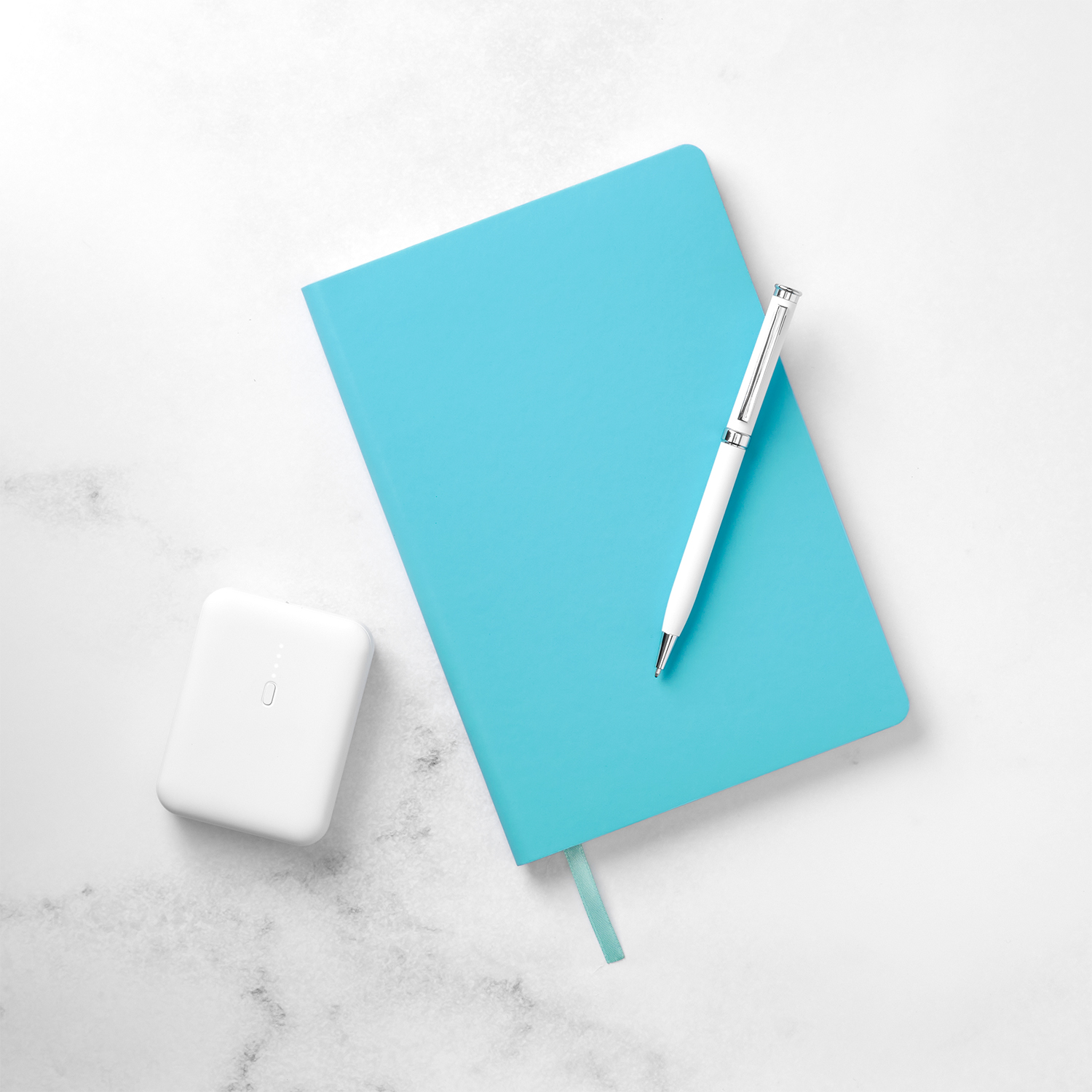 Ежедневник Spark недатированный, лазурный (без упаковки, без стикера, с серой подложкой)-10