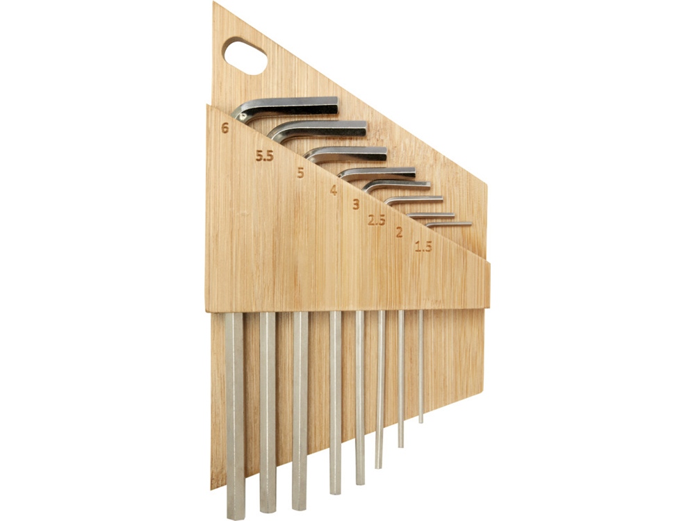 Набор инструментов Allen с шестигранным ключом из бамбука - Натуральный-1