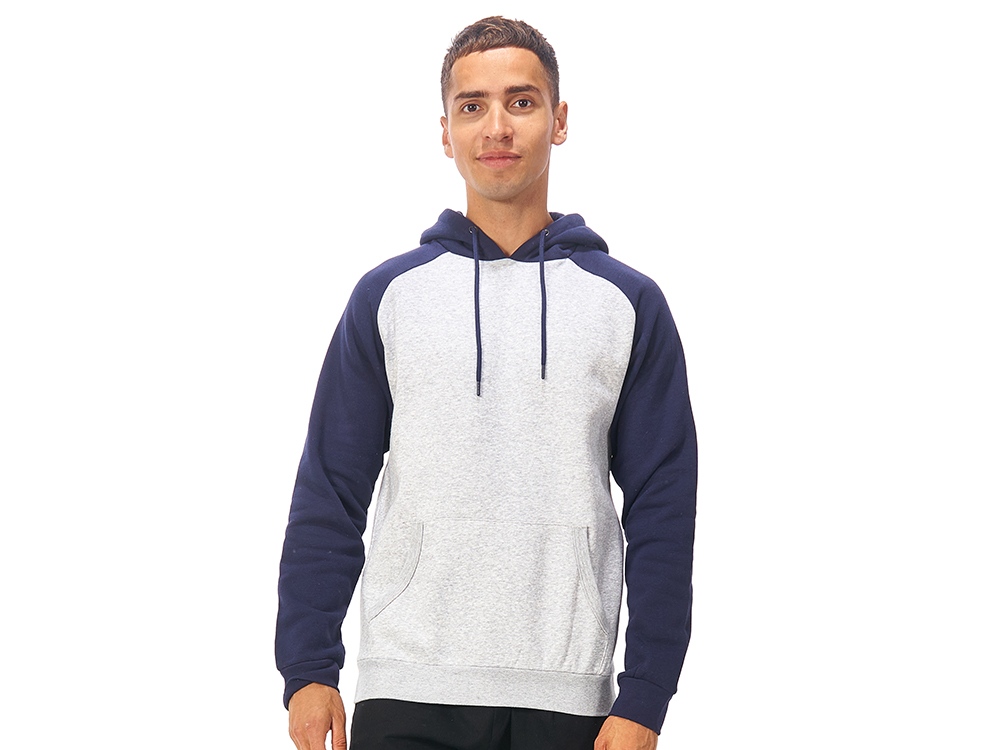 Толстовка с капюшоном Dublin мужская, темно-синий/серый меланж-0
