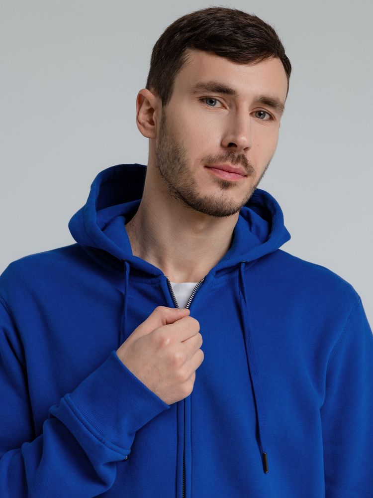 Толстовка на молнии с капюшоном унисекс King, ярко-синяя-4