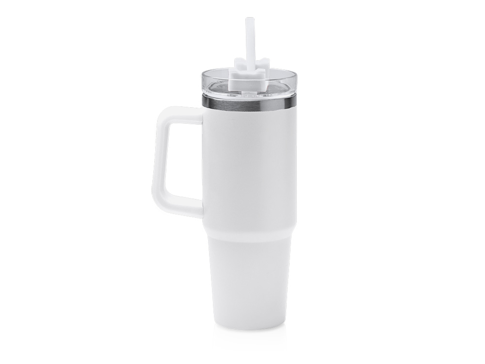 Термокружка Крэнстон с двойными стенками из переработанной нержавеющей стали, белый-0