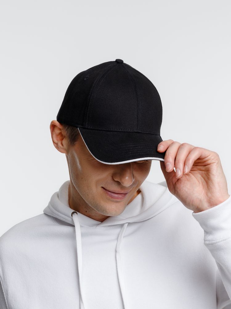 Бейсболка Spiker, черная с белым-3