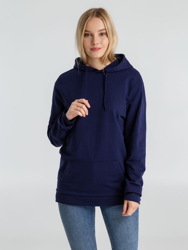 Толстовка с капюшоном унисекс Hoodie, темно-синяя-4