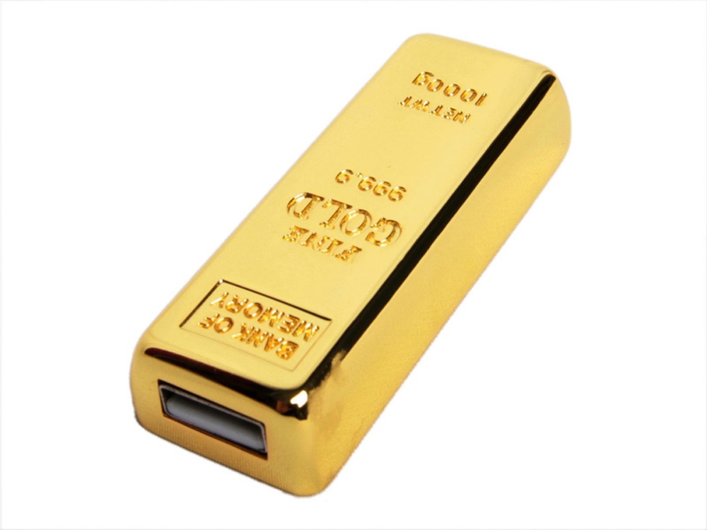USB-флешка на 128 Гб в виде слитка золота, золотой-1