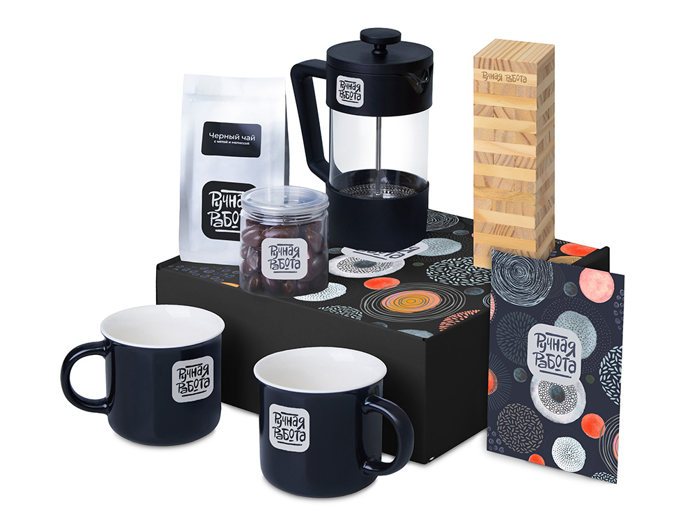 Подарочный набор Re:y. Together  с френчпрессом, кружками и дженгой-0