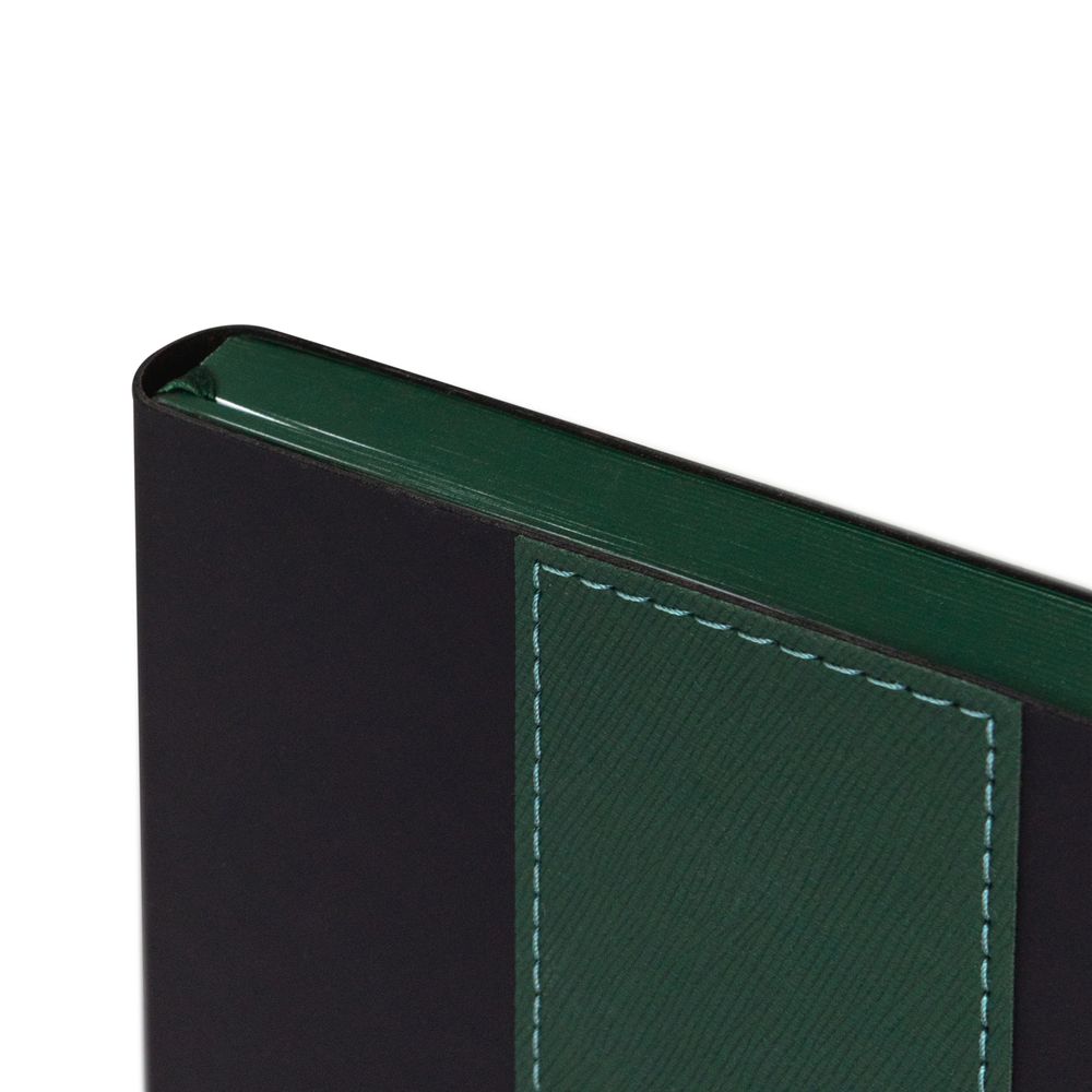 Ежедневник Bookmark, недатированный, черный с зеленым-3