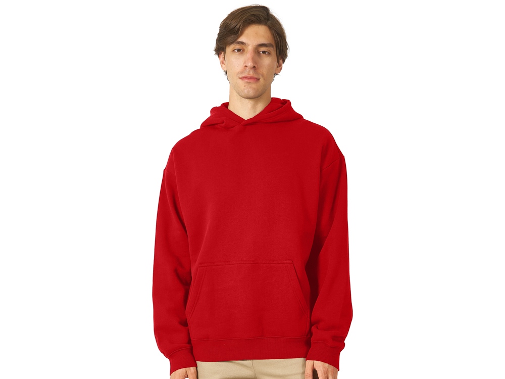 Толстовка с капюшоном оверсайз Berlin унисекс, красный-1