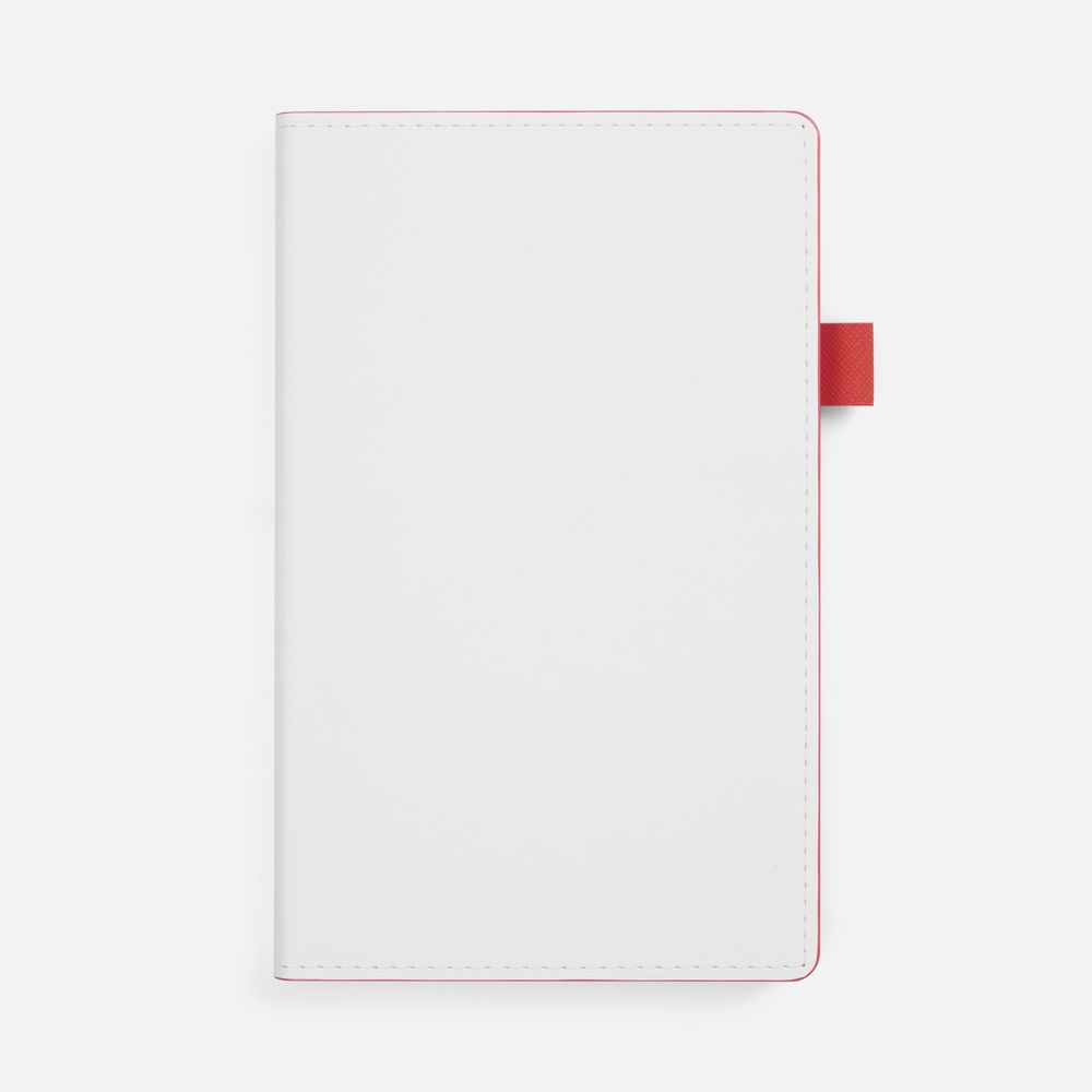 Ежедневник White Shall, недатированный, бело-красный-0