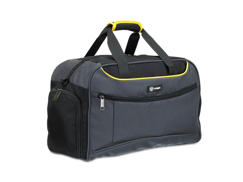 Сумка спортивная TORBER, серый, полиэстер, 48 х 24 х 30 см-1