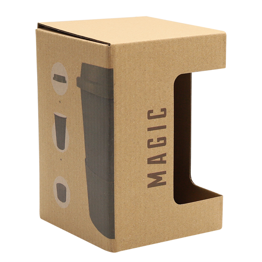 Коробка для кружки Magic с окном, Коричневый-0