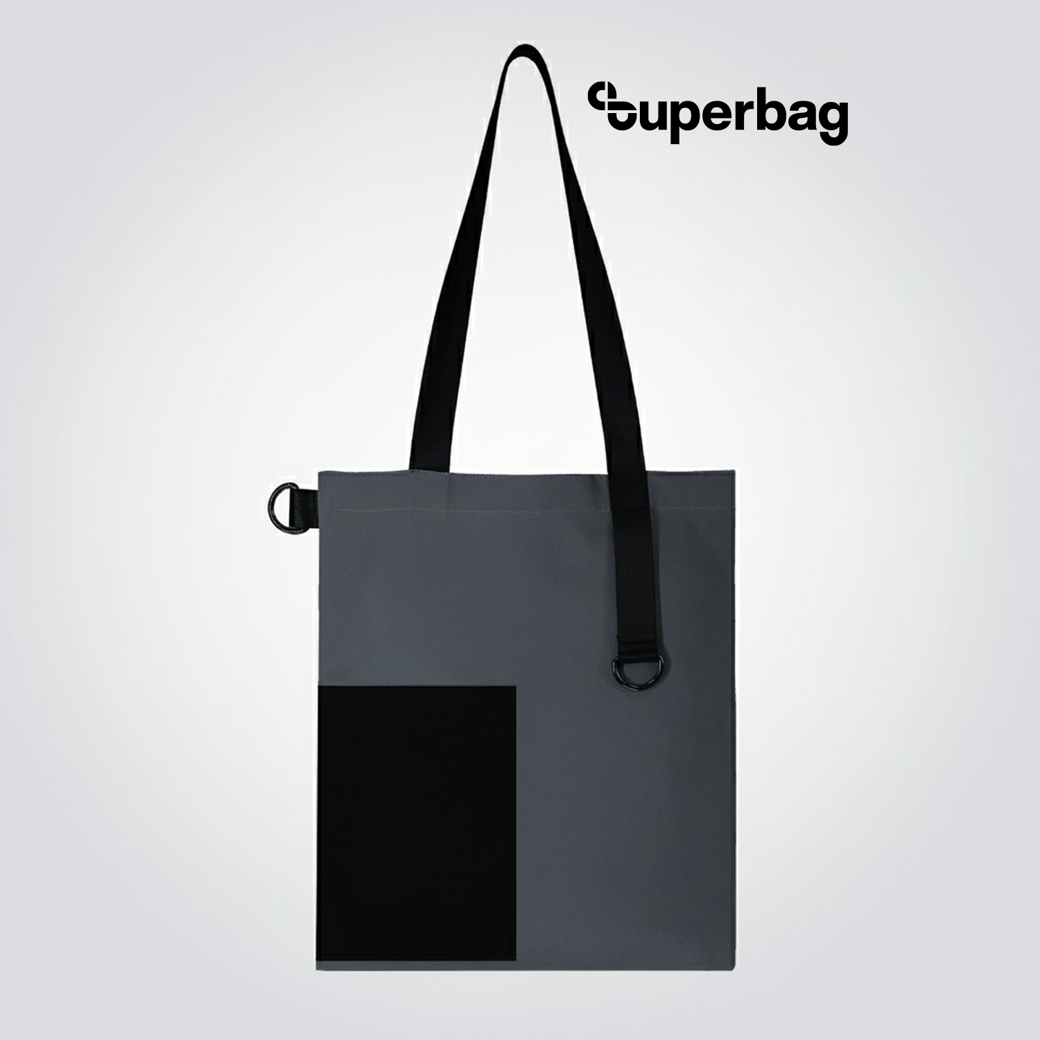 Шоппер Superbag Color (темно-серый с чёрным)-0