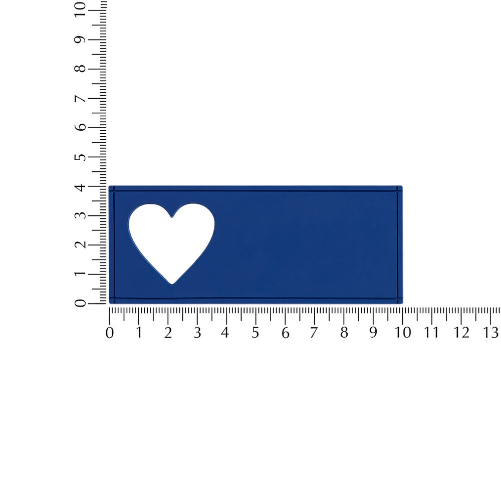 Лейбл из ПВХ с вырубкой «Сердце», синий-3