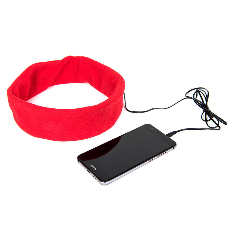 Наушники проводные MARKIZ с повязкой, красный, флис, ярко-красный-1